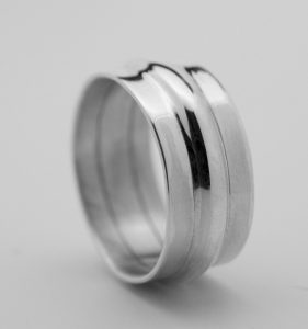 Tri-Band Ring in Sterling
