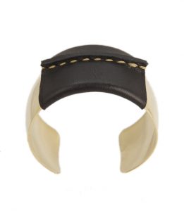 Brass Cuff with Black Leather