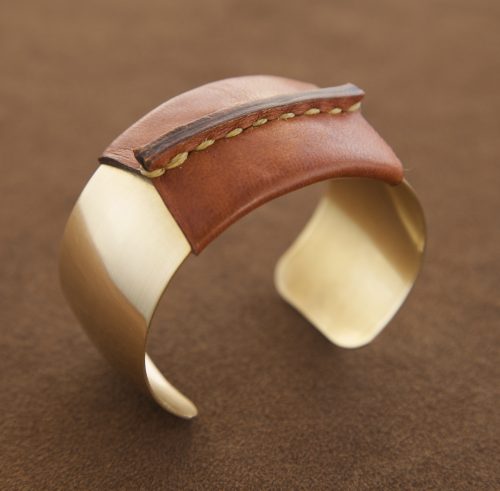 Domed Cuff Brown Leather
