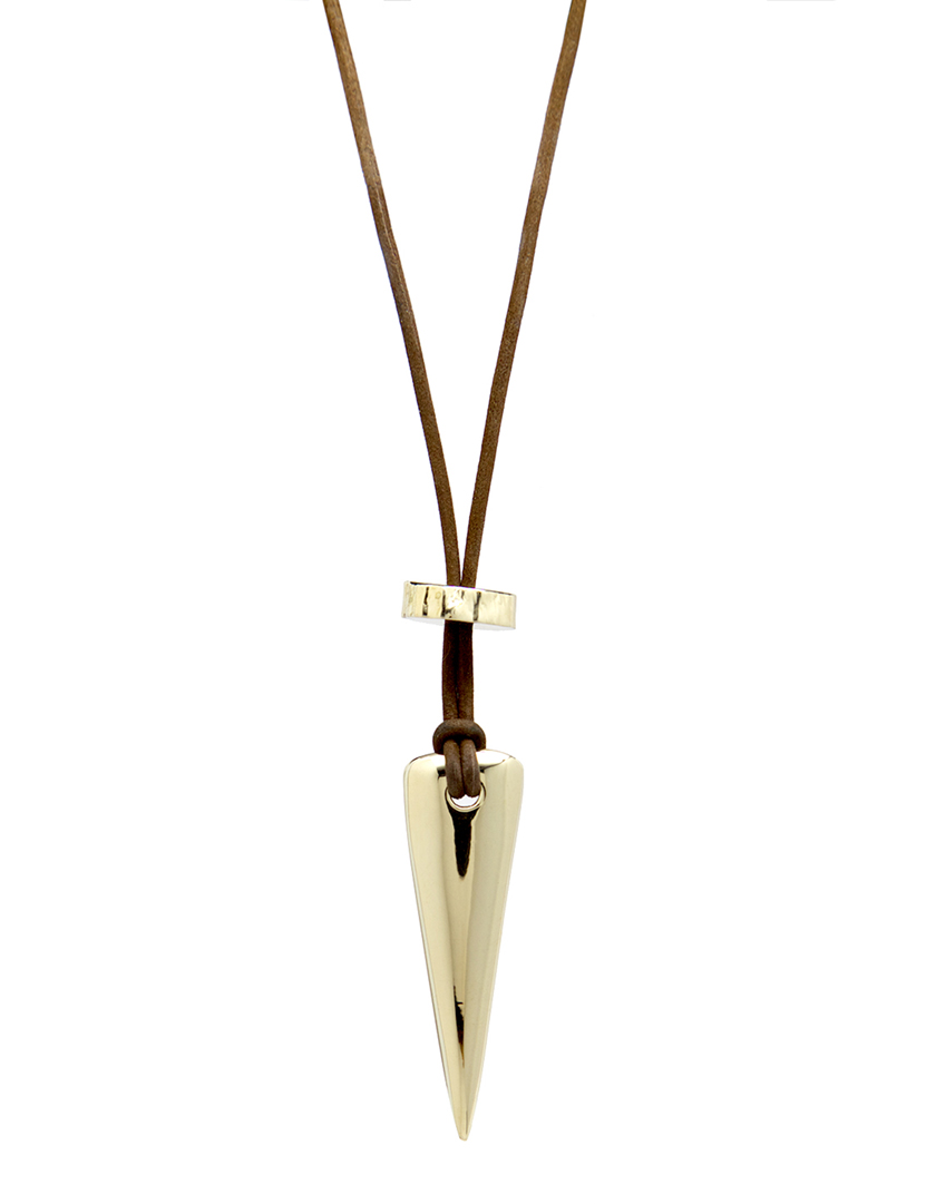 Small Brass Triangle Pendant with Clasp