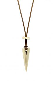 Small Brass Triangle Pendant with Clasp