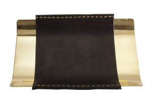 desk tray double seam black leather
