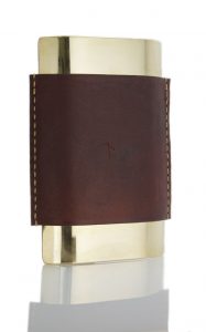 desk tray double seam brown leather