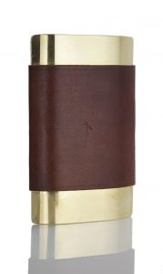 desk tray single seam brown leather