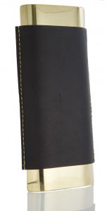 desk tray double seam black leather