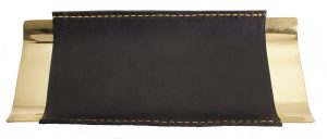 desk tray double seam black leather