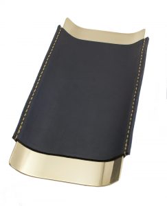 desk tray double seam black leather