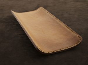 12in desk tray wrapped brown leather