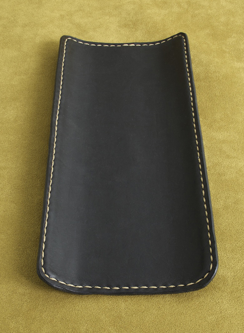 12 in desk tray wrapped black leather