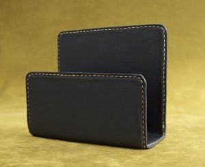 Letter Holder black leather