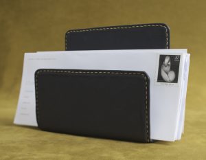 Letter Holder black leather