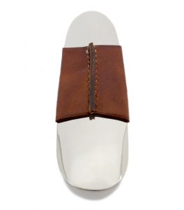 Nickel Shoehorn Brown Leather