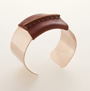 Pink Gold Filled Cuff Brown