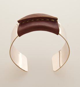 Pink Gold Filled Cuff Brown
