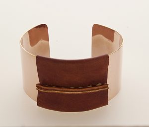 Pink Gold Filled Cuff Brown