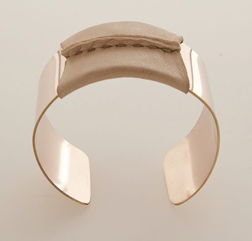 Rose Gold Filled Cuff Natural/Tan Leather