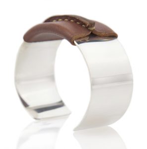Sterling Cuff Brown Leather