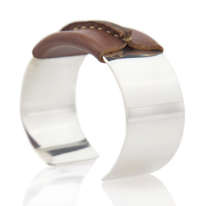 Sterling Cuff Brown Leather