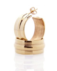 Sterling cast earring with yellow gold vermeil