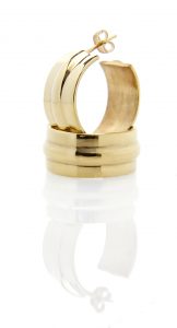 Sterling cast earring with yellow gold vermeil