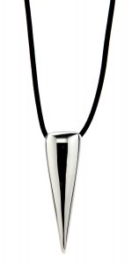 Small Sterling Triangle Pendant with Nubuck Cord