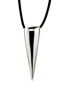 Small SterlingTriangle Pendant with Nubuck Cord