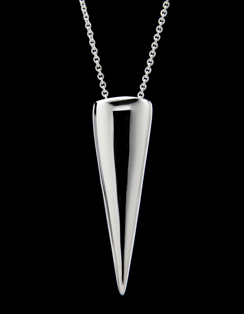 Small Sterling Triangle Pendant with Chain
