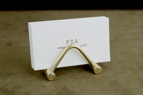 brass business card stand