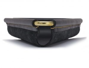 leather and brass valet tray