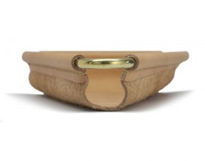 leather and brass valet tray