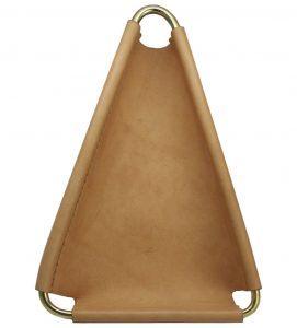 leather and brass valet tray