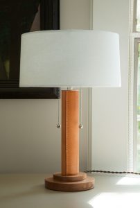 table lamp wrapped-leather column