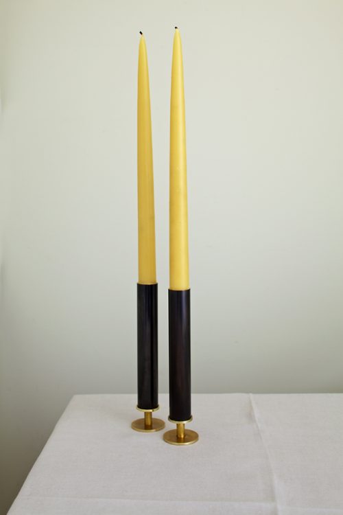brass dark patina candlesticks