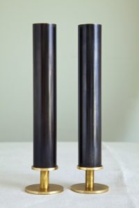 brass dark patina candlesticks