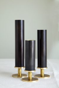 brass dark patina candlesticks