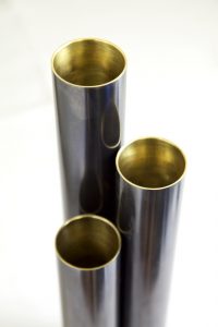 brass dark patina vases