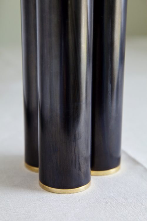 brass dark patina vases
