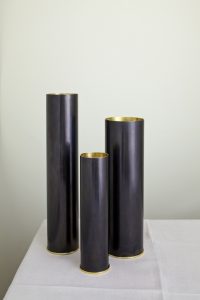 brass dark patina vases